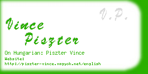 vince piszter business card